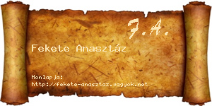 Fekete Anasztáz névjegykártya
